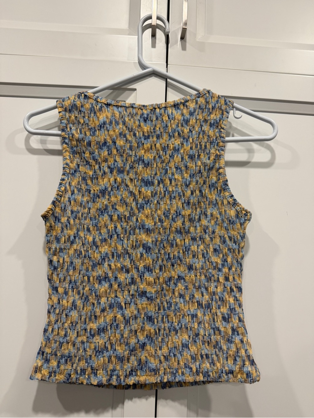 Blue & Yellow Textured Ribbed Tank - Picture 3 of 4